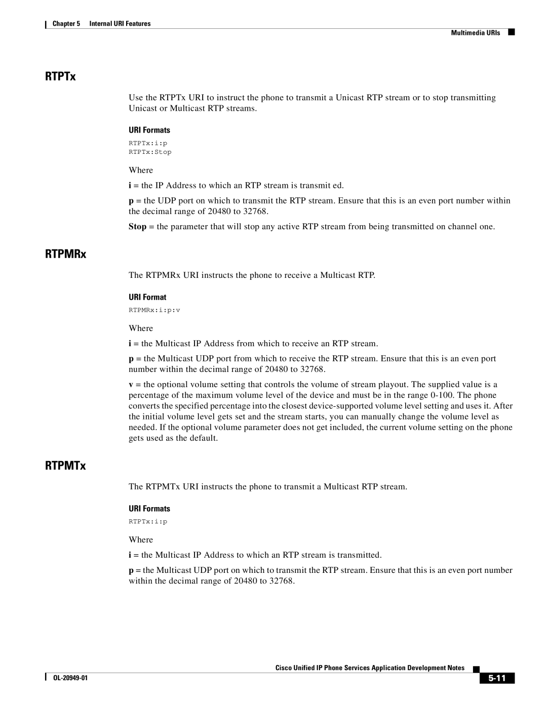 Cisco Systems OL-20949-01 manual RTPTx 