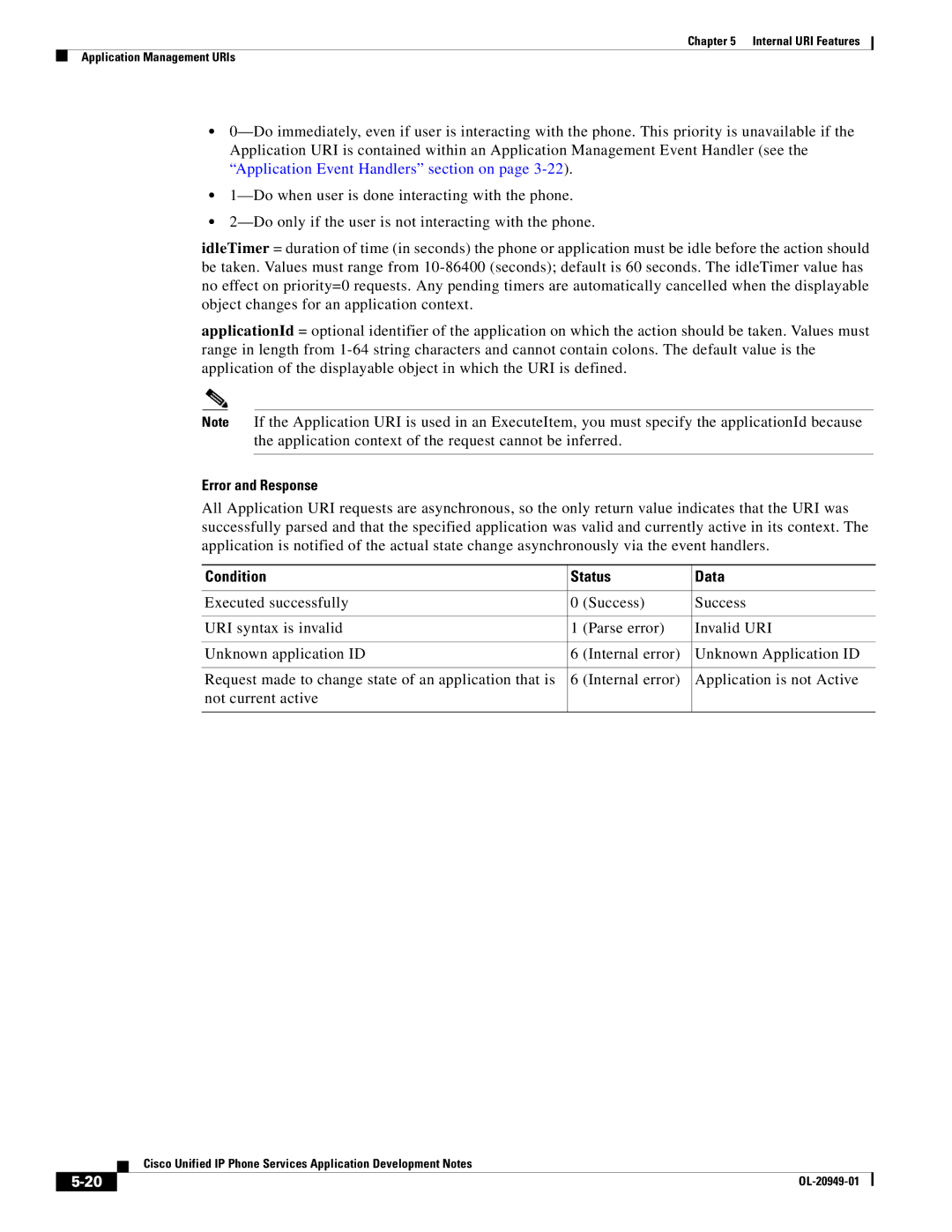 Cisco Systems OL-20949-01 manual Error and Response 