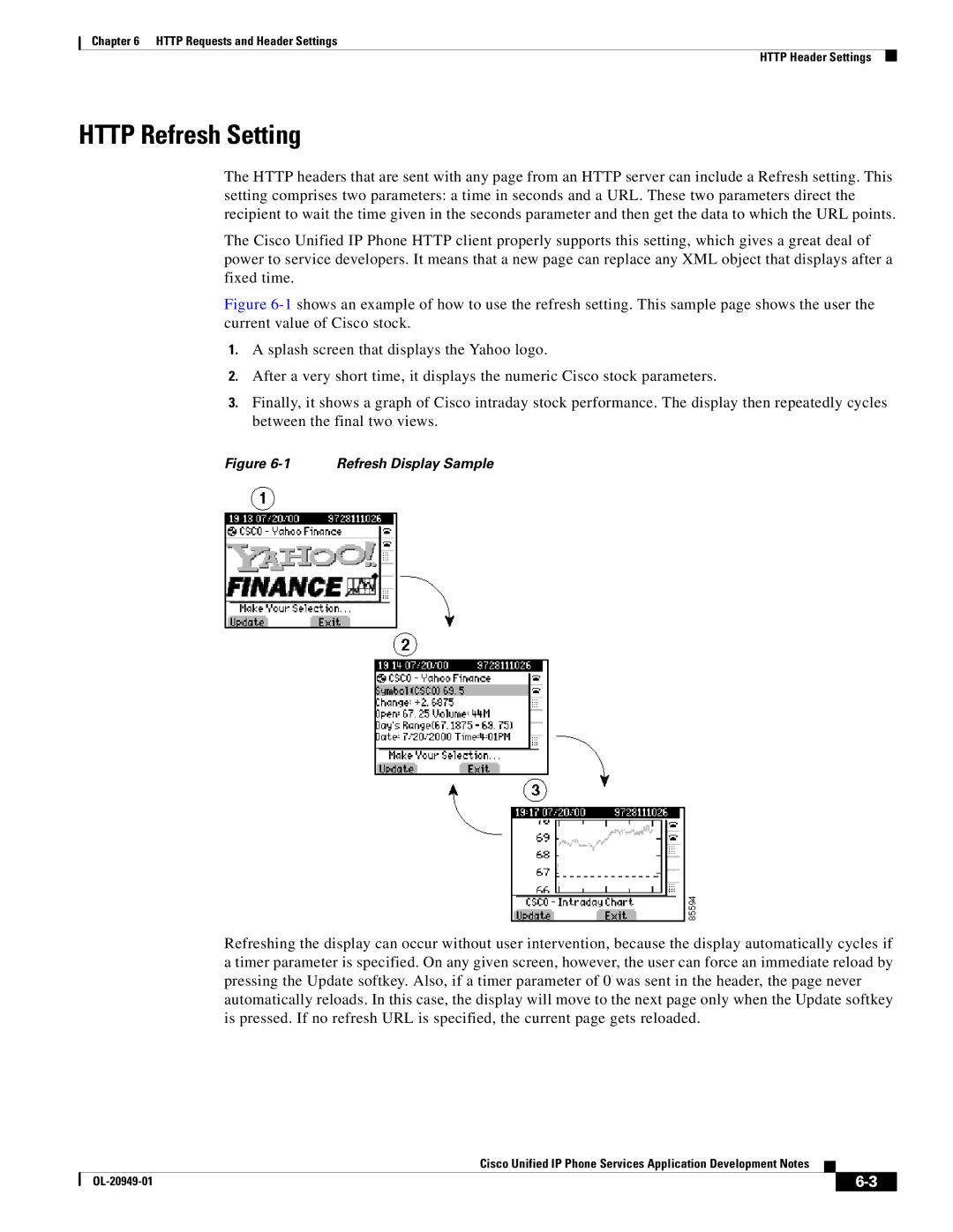 Cisco Systems OL-20949-01 manual Http Refresh Setting, Refresh Display Sample 