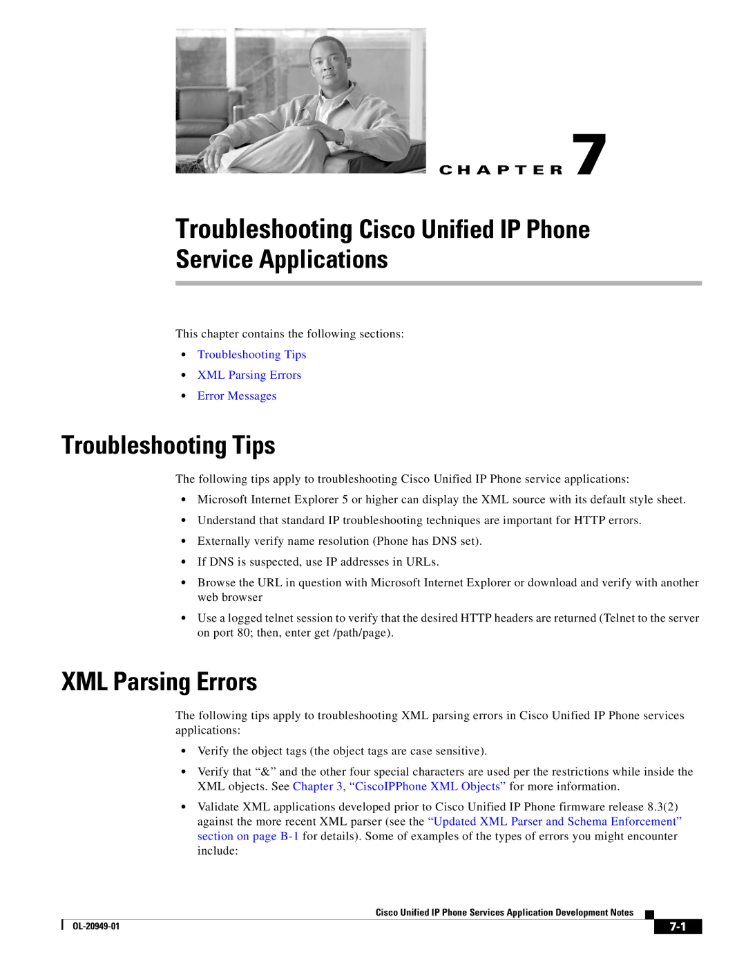 Cisco Systems OL-20949-01 manual Troubleshooting Cisco Unified IP Phone Service Applications, Troubleshooting Tips 