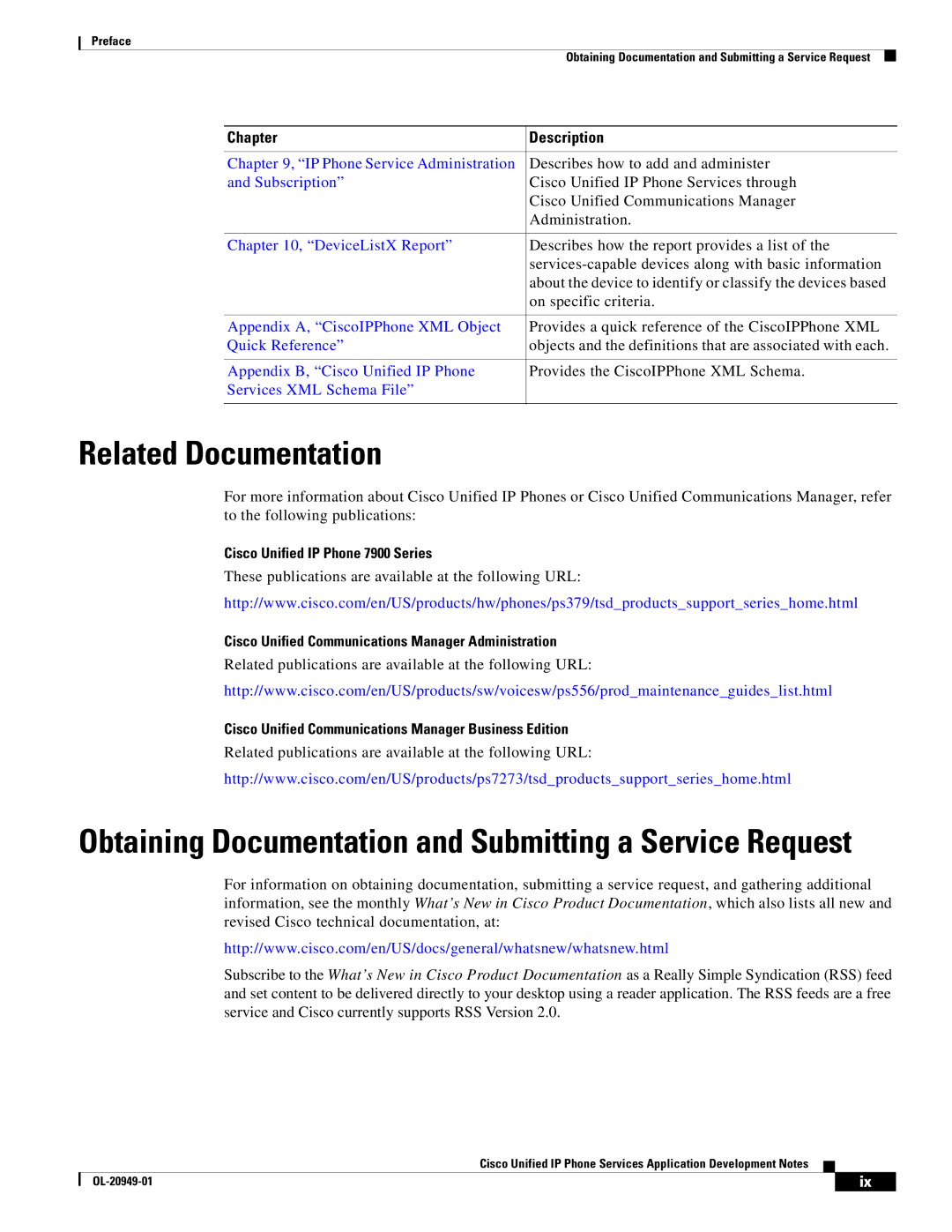 Cisco Systems OL-20949-01 manual Related Documentation, Cisco Unified IP Phone 7900 Series 