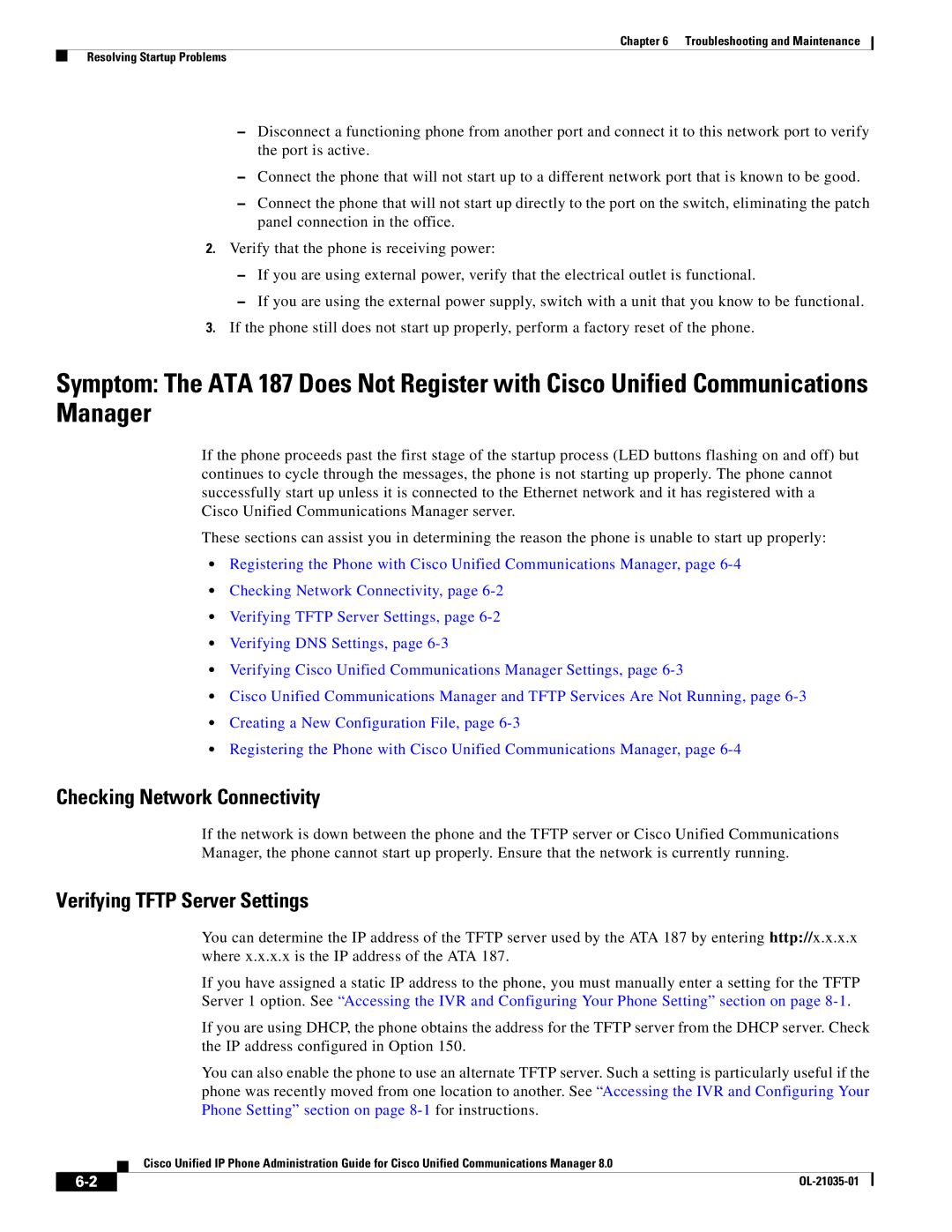 Cisco Systems OL-21035-01 manual Checking Network Connectivity 