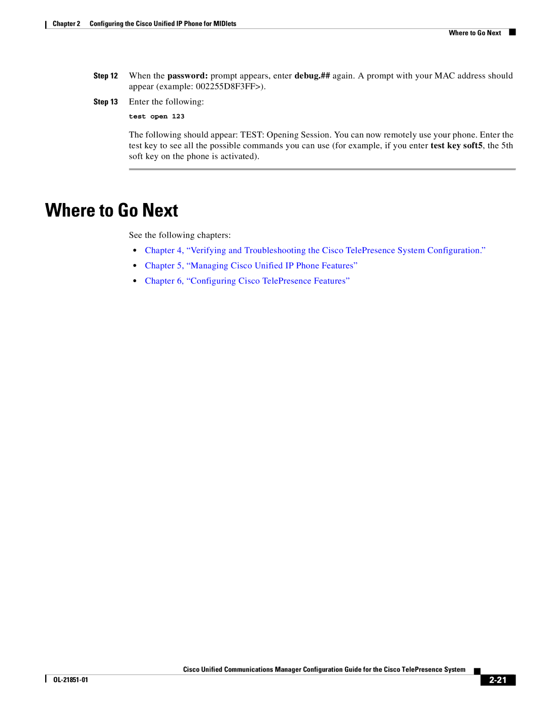Cisco Systems OL-21851-01 manual Where to Go Next 