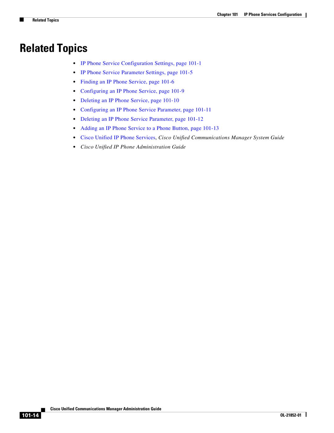 Cisco Systems OL-21852-01 manual Related Topics, 101-14 