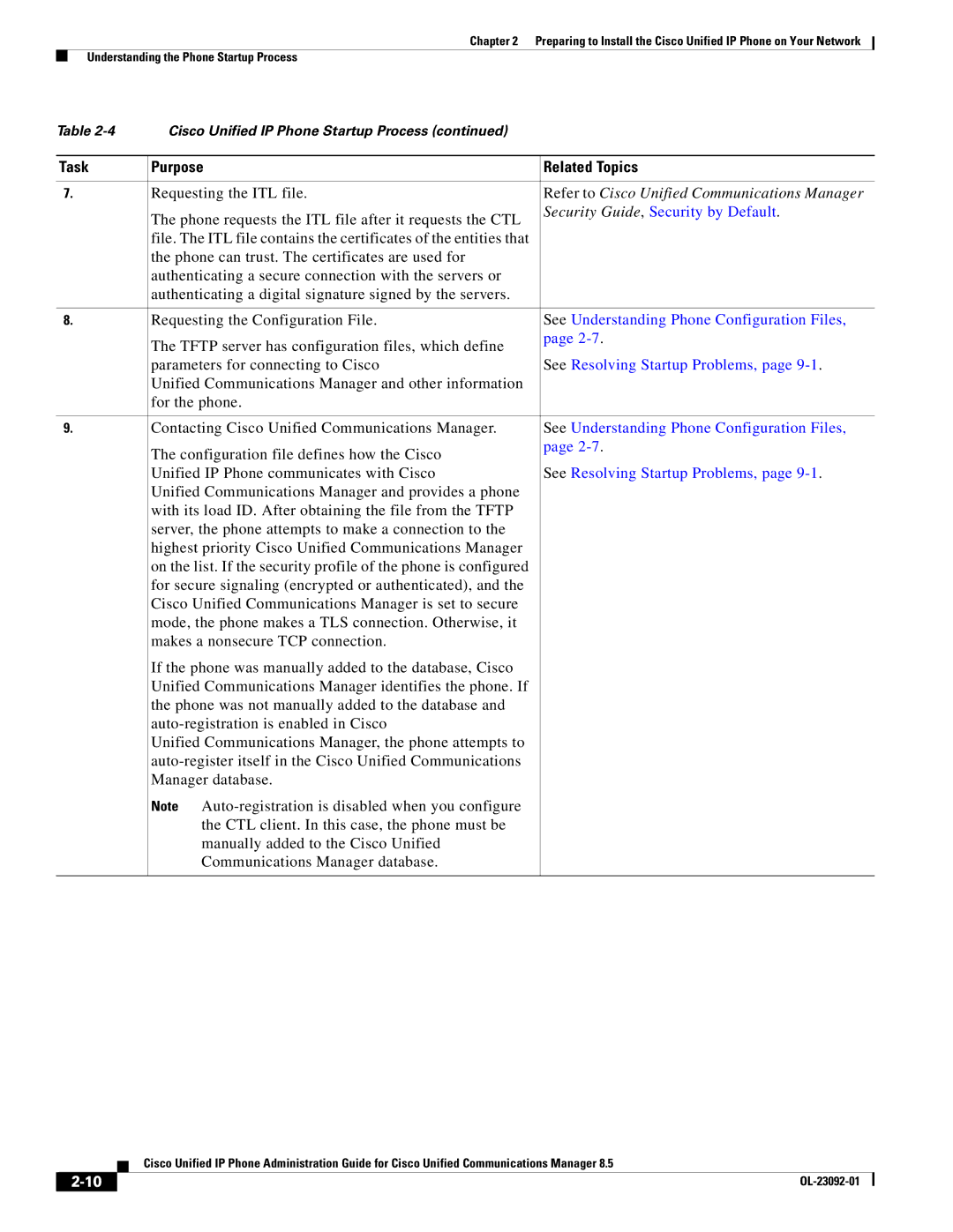 Cisco Systems OL-23092-01 manual Security Guide, Security by Default, See Understanding Phone Configuration Files 