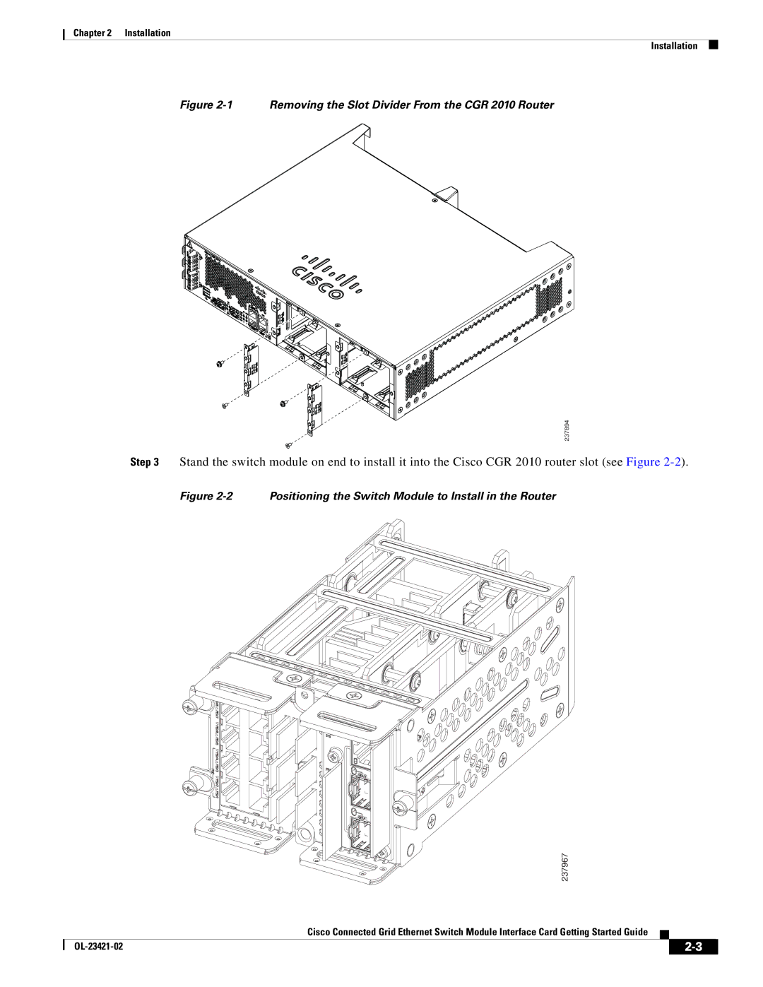 Cisco Systems OL-23421-02 manual Removing the Slot Divider From the CGR 2010 Router 