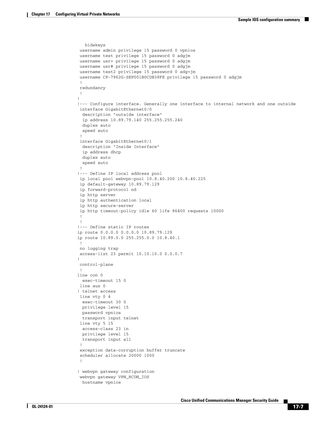 Cisco Systems OL-24124-01 manual 17-7, Hidekeys 