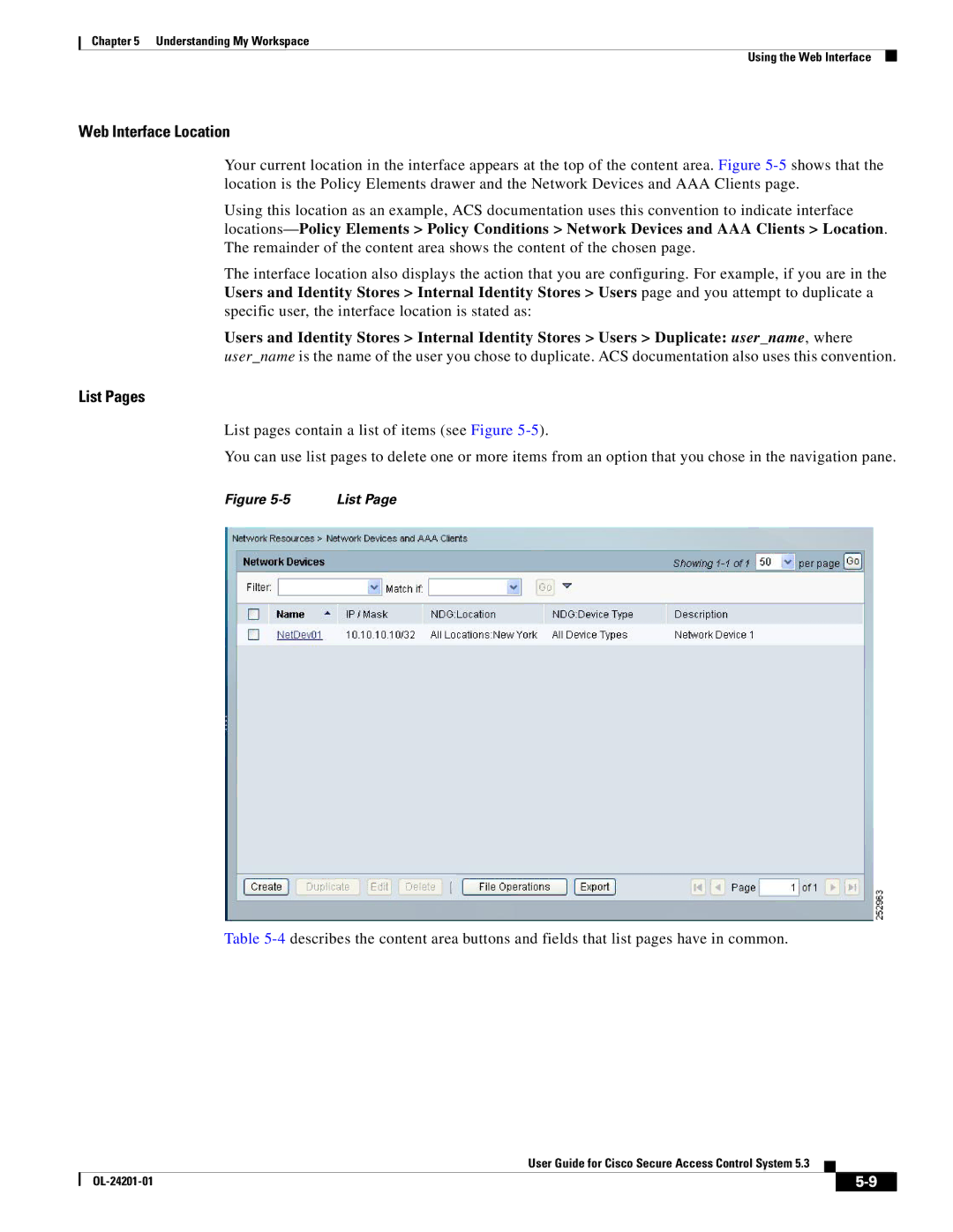 Cisco Systems OL-24201-01 manual Web Interface Location 