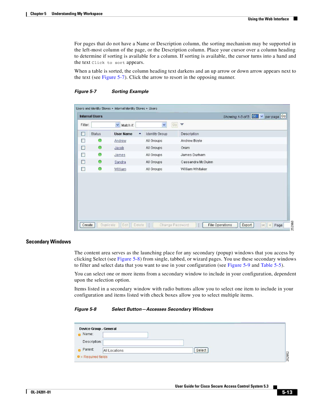 Cisco Systems OL-24201-01 manual Secondary Windows 