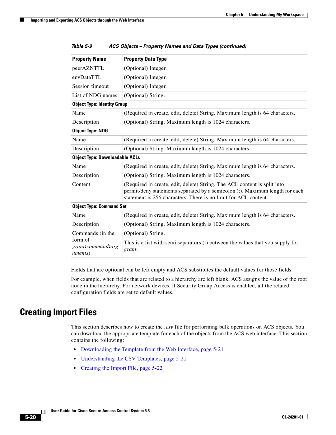 Cisco Systems OL-24201-01 manual Creating Import Files, Uments 