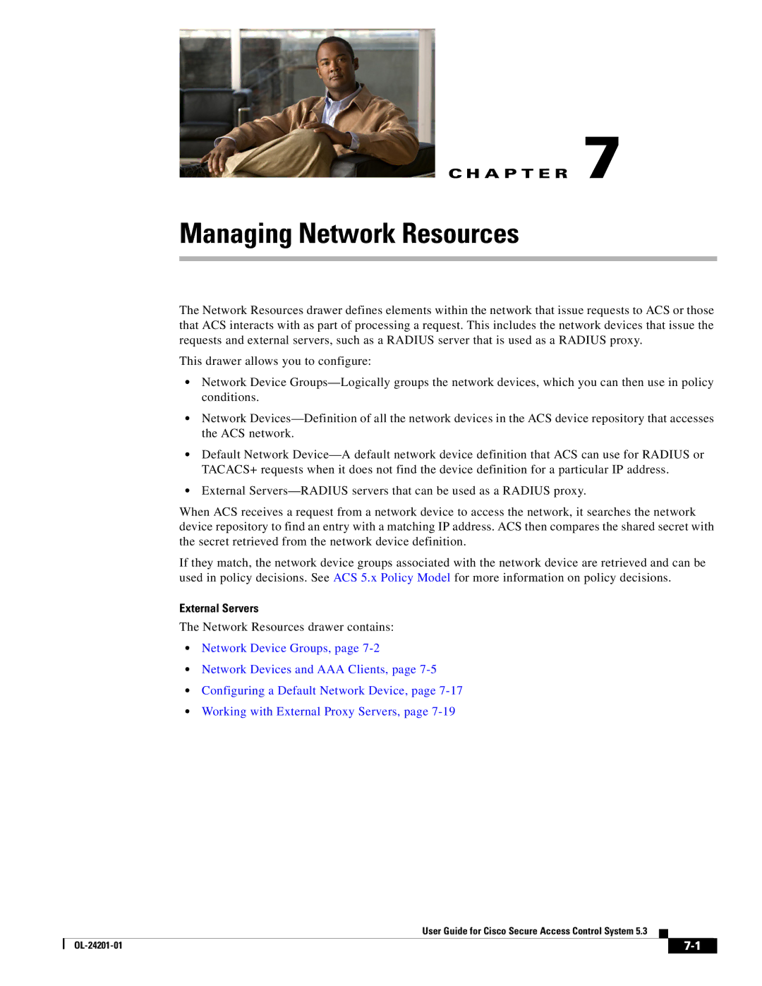 Cisco Systems OL-24201-01 manual Managing Network Resources, External Servers 