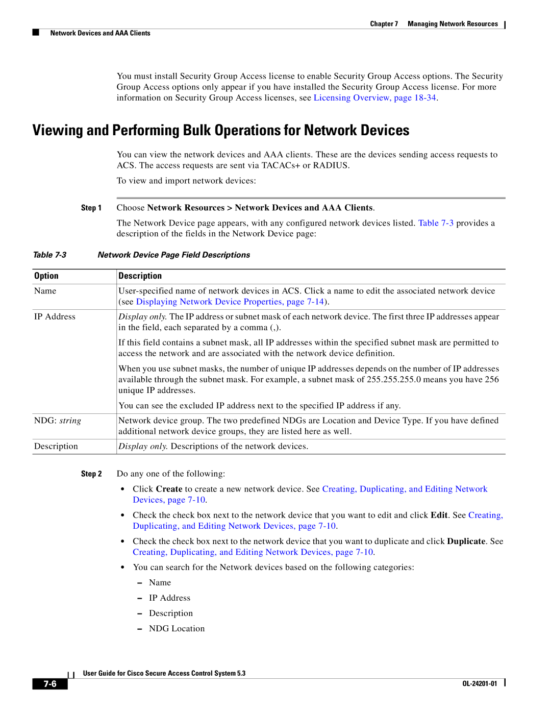 Cisco Systems OL-24201-01 manual Viewing and Performing Bulk Operations for Network Devices 