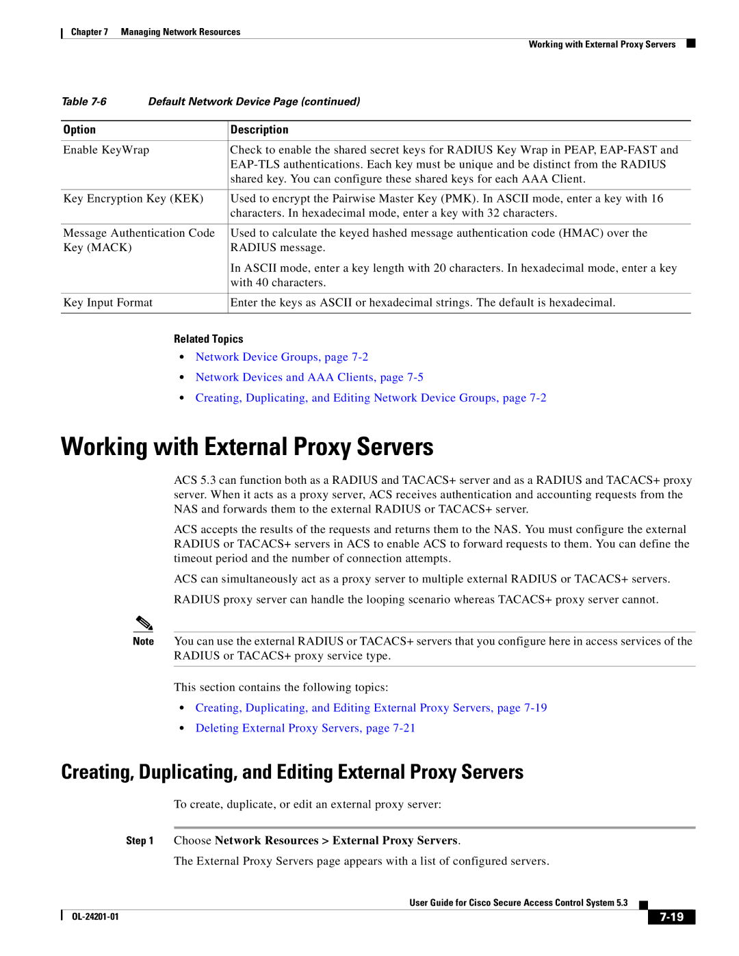 Cisco Systems OL-24201-01 Working with External Proxy Servers, Creating, Duplicating, and Editing External Proxy Servers 