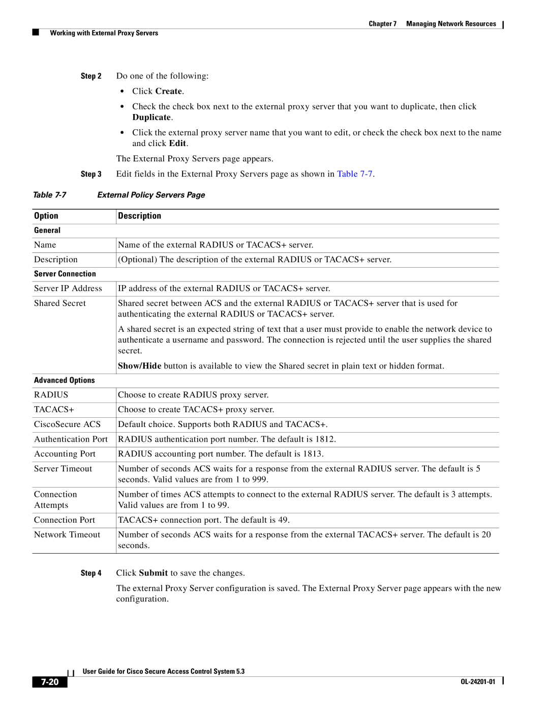 Cisco Systems OL-24201-01 manual Choose to create Radius proxy server 