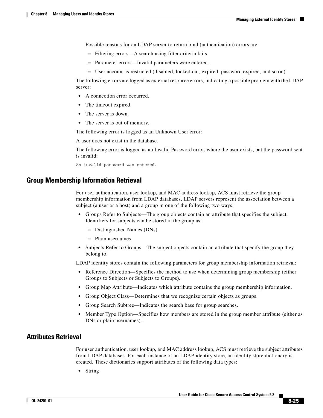 Cisco Systems OL-24201-01 manual Group Membership Information Retrieval, Attributes Retrieval 