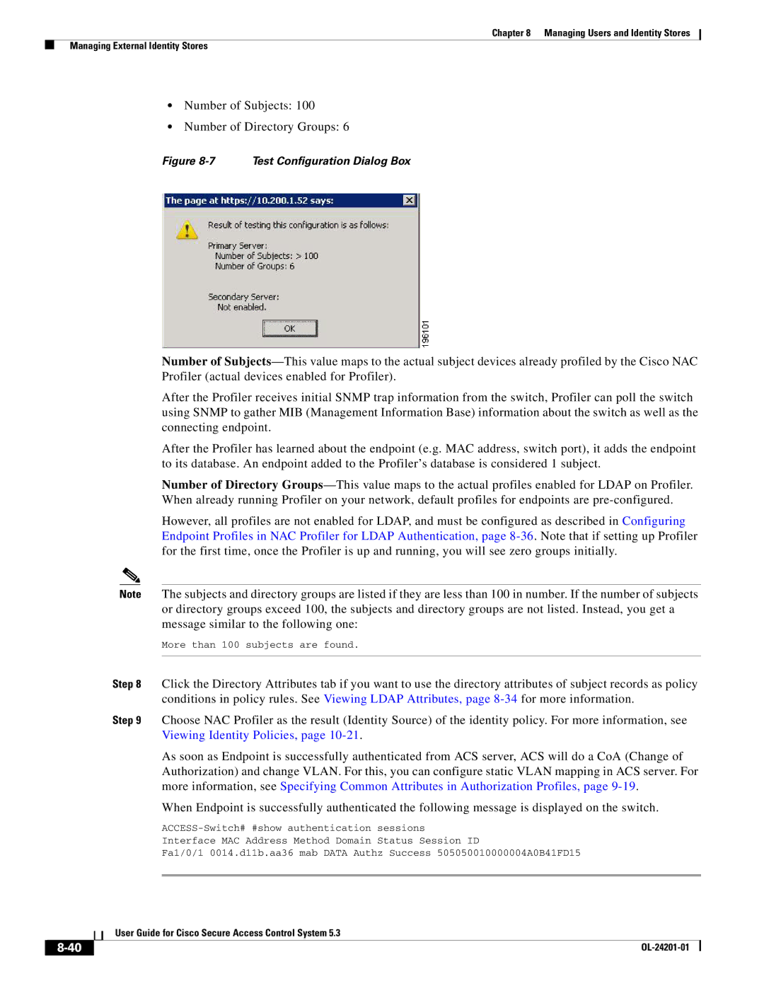 Cisco Systems OL-24201-01 manual Number of Subjects Number of Directory Groups 