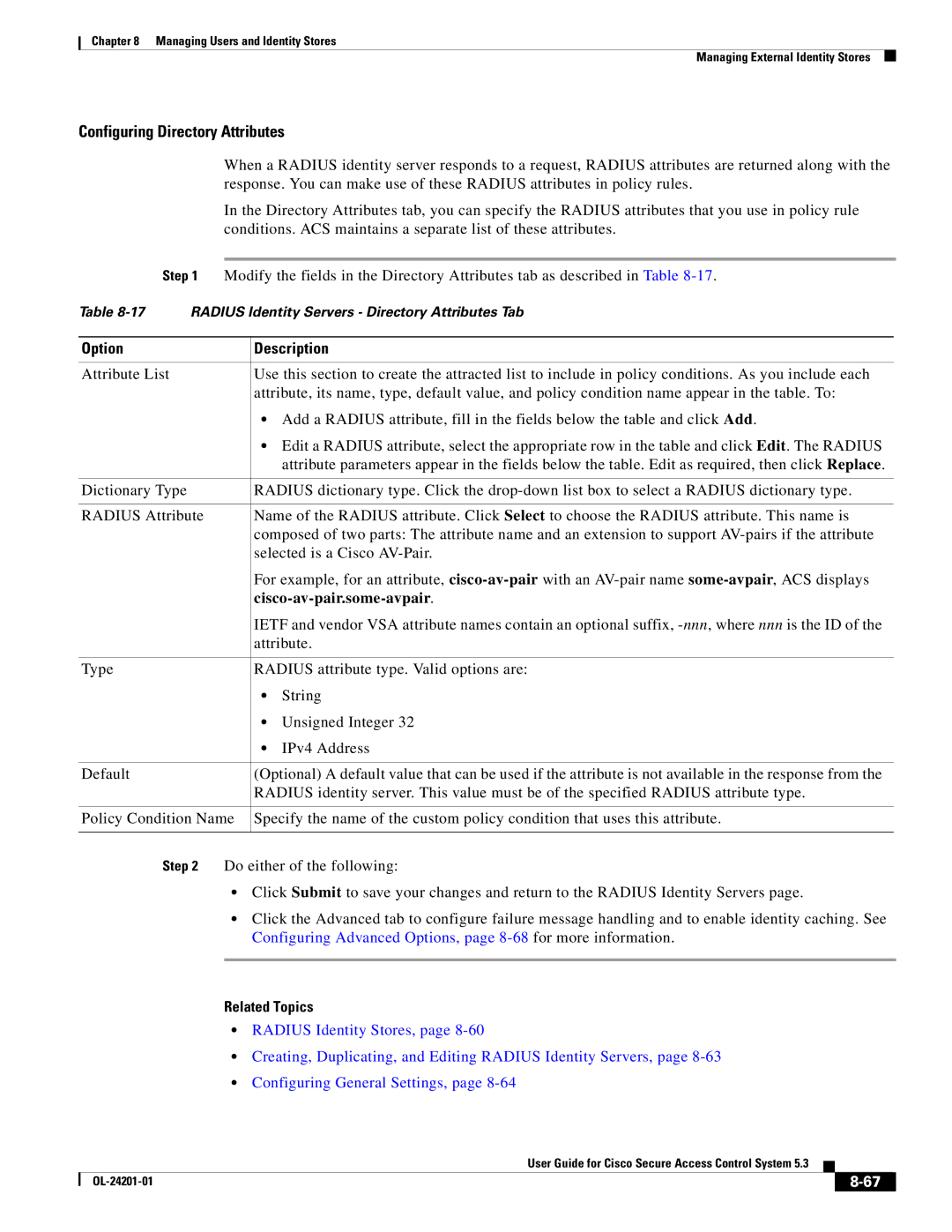 Cisco Systems OL-24201-01 manual Configuring Directory Attributes, Cisco-av-pair.some-avpair 