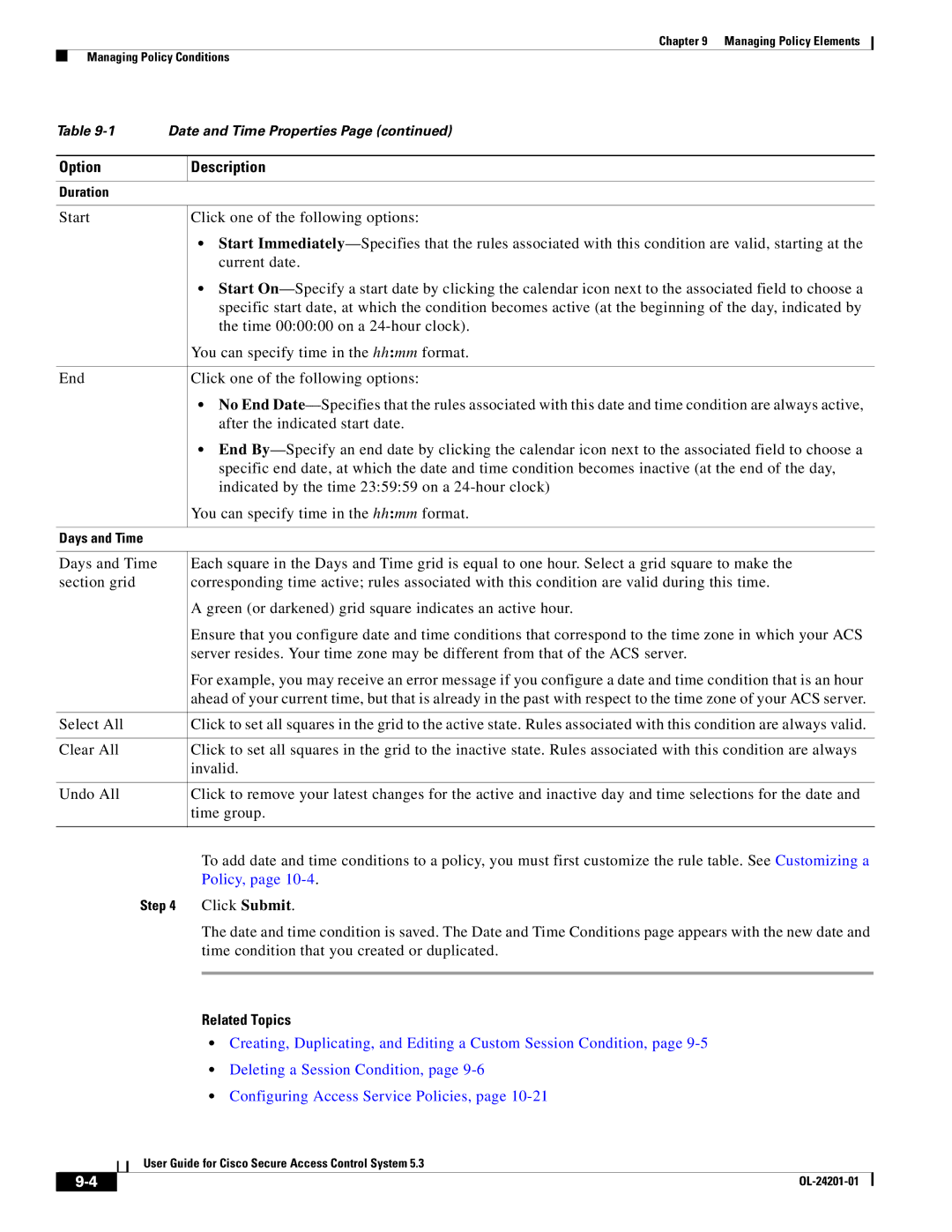 Cisco Systems OL-24201-01 manual Policy, Related Topics 