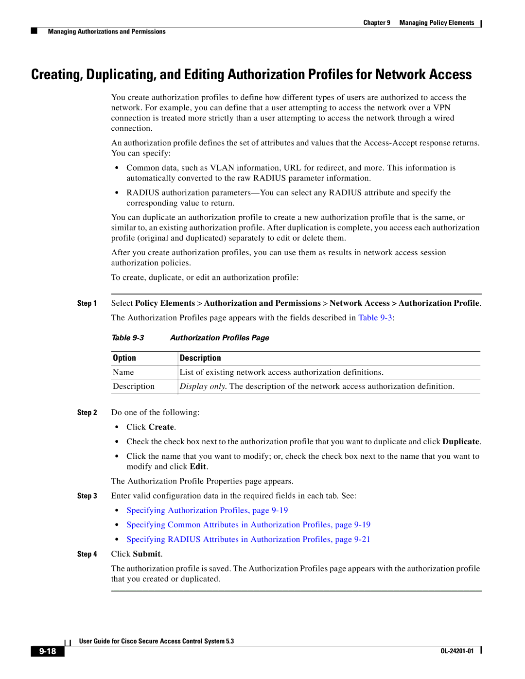 Cisco Systems OL-24201-01 manual Authorization Profiles 