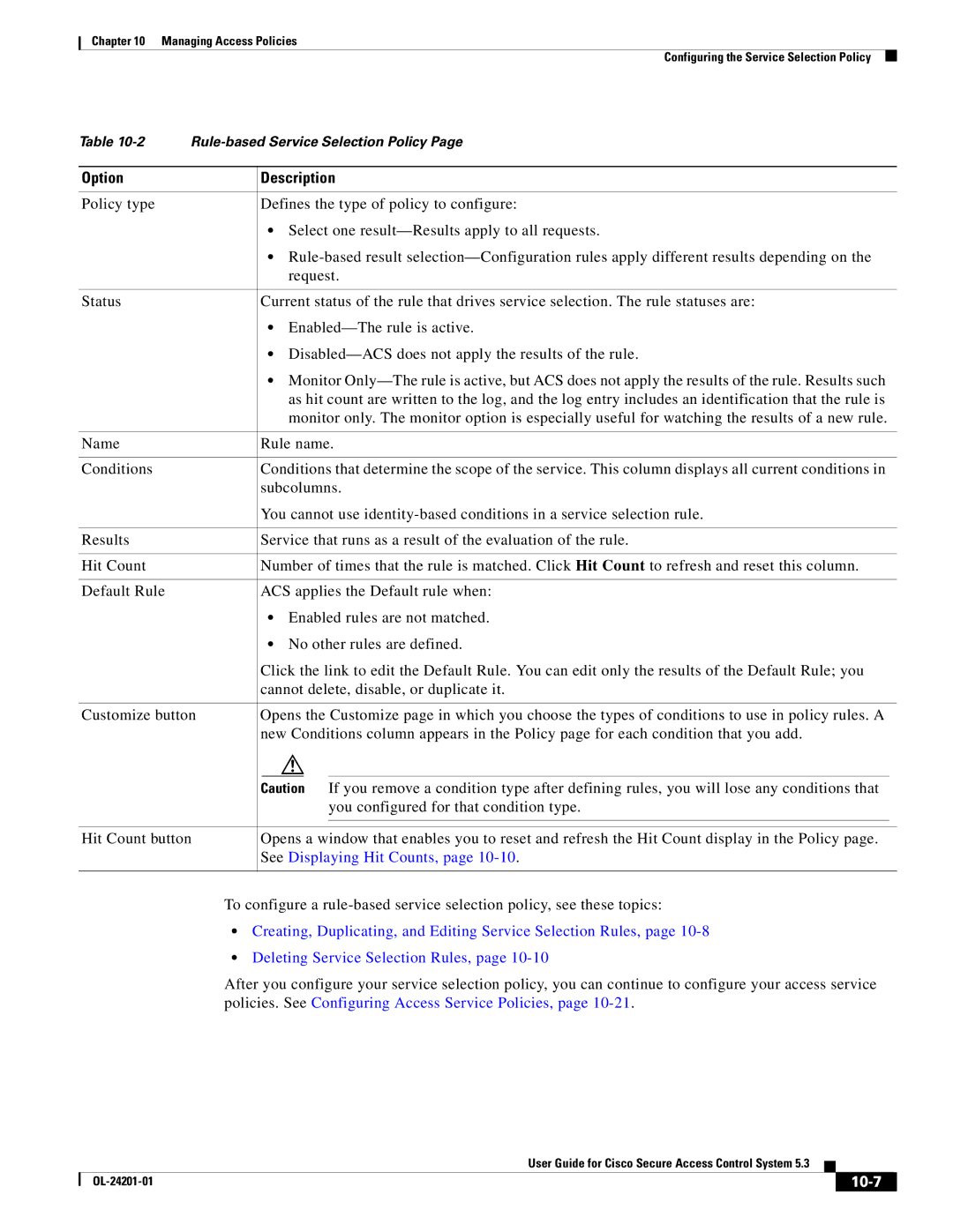 Cisco Systems OL-24201-01 manual See Displaying Hit Counts, 10-7 