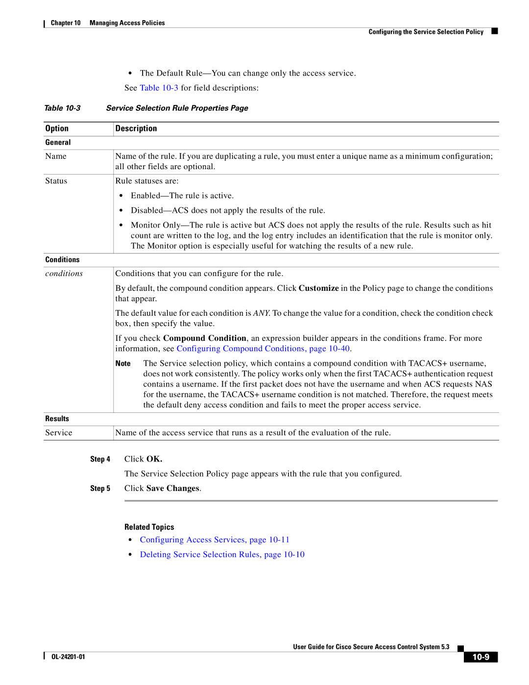 Cisco Systems OL-24201-01 manual Conditions, 10-9 