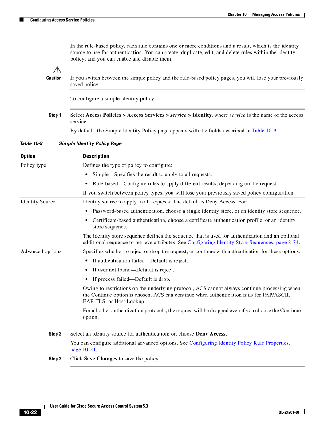 Cisco Systems OL-24201-01 manual Option Description, 10-22 