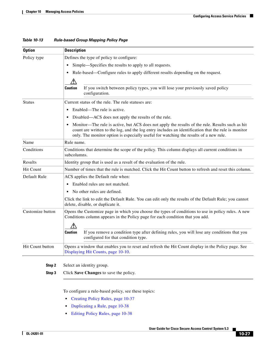 Cisco Systems OL-24201-01 manual Displaying Hit Counts, 10-27 