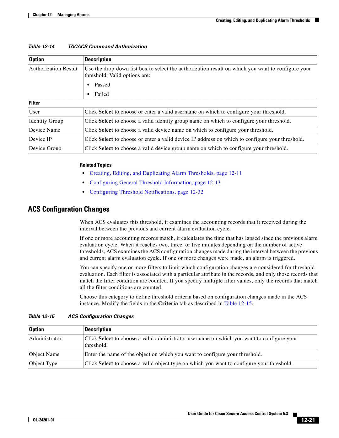 Cisco Systems OL-24201-01 manual ACS Configuration Changes, 12-21 