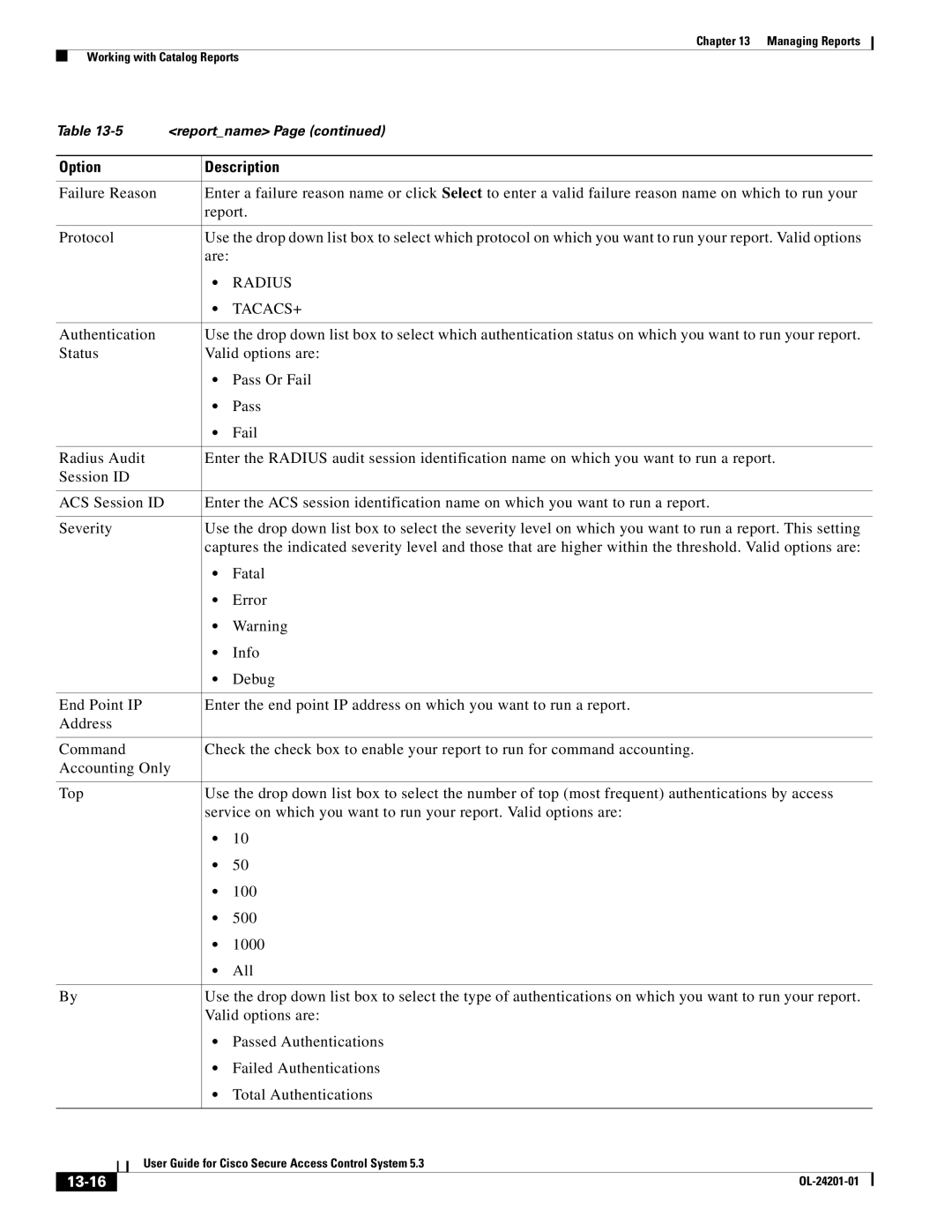 Cisco Systems OL-24201-01 manual Radius, 13-16 