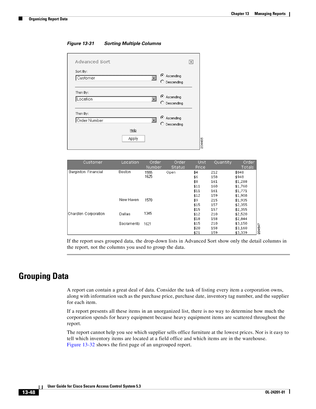 Cisco Systems OL-24201-01 manual Grouping Data, 13-48 