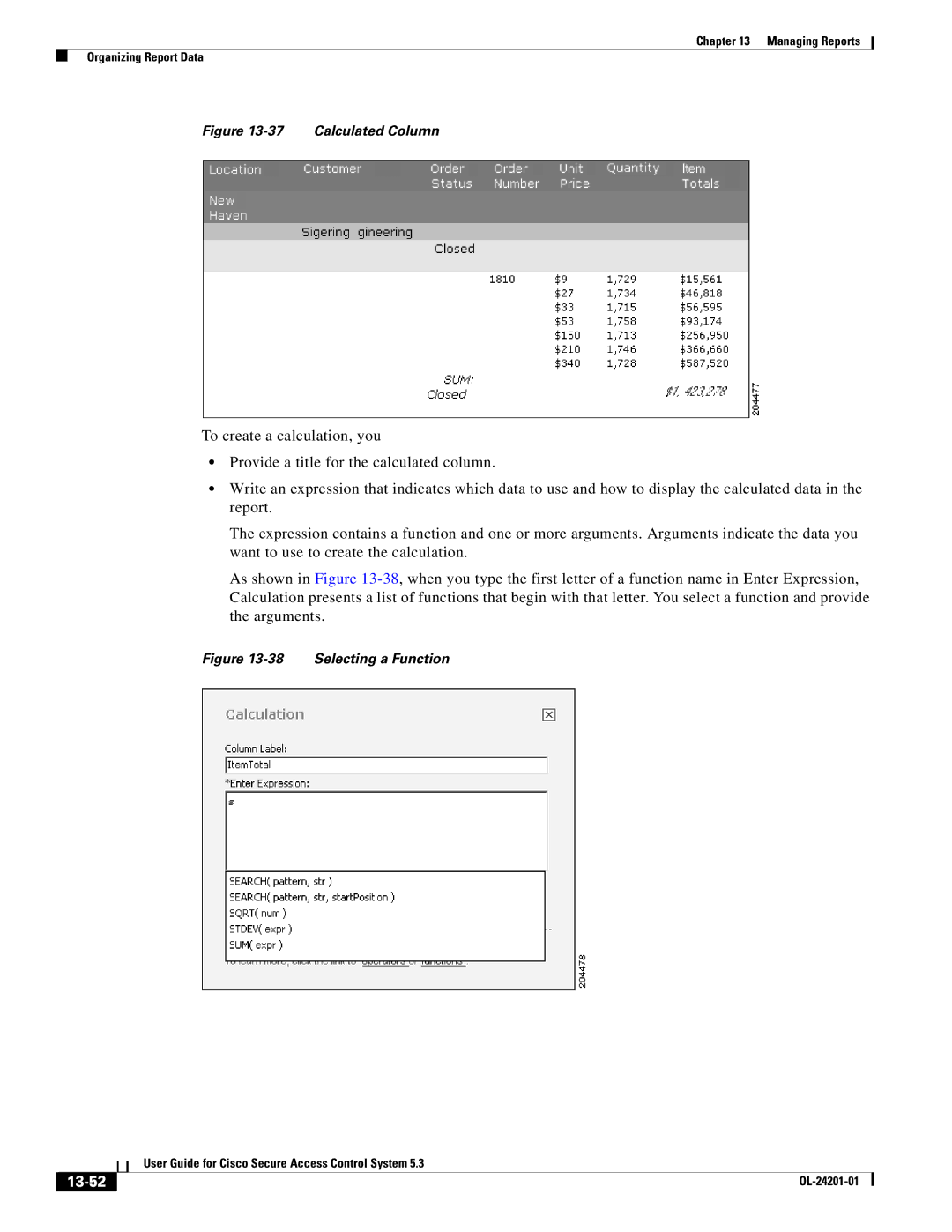 Cisco Systems OL-24201-01 manual 13-52, Calculated Column 