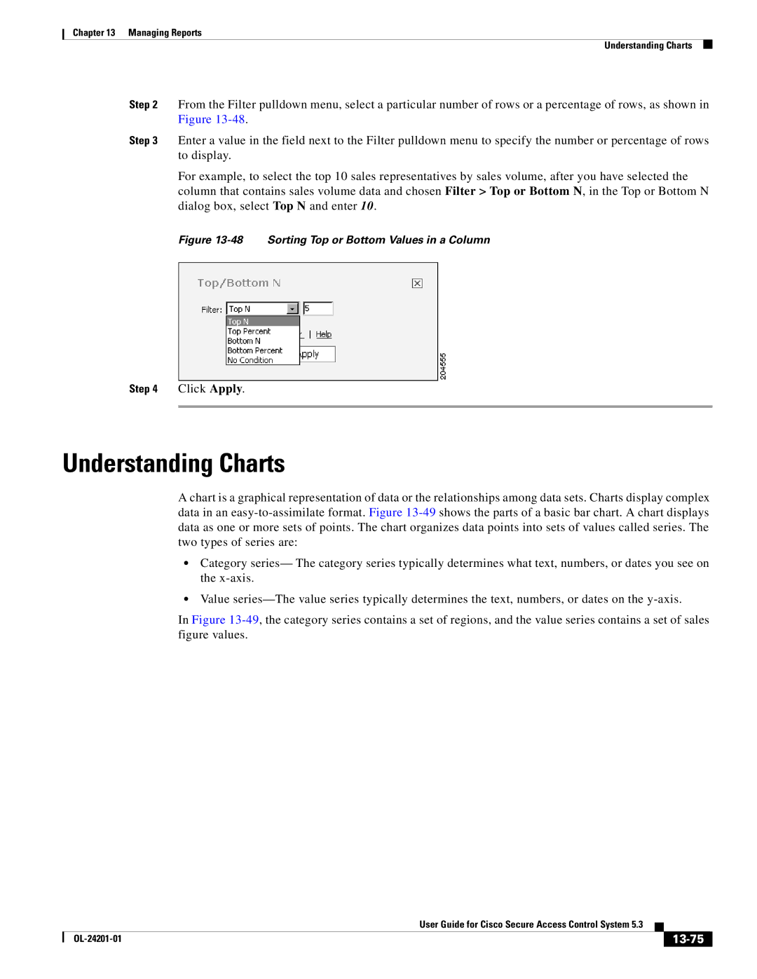 Cisco Systems OL-24201-01 manual Understanding Charts, 13-75 