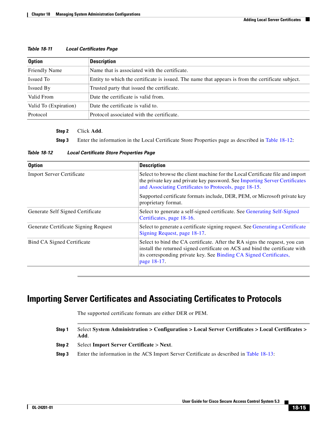 Cisco Systems OL-24201-01 manual Associating Certificates to Protocols, Signing Request, 18-15 