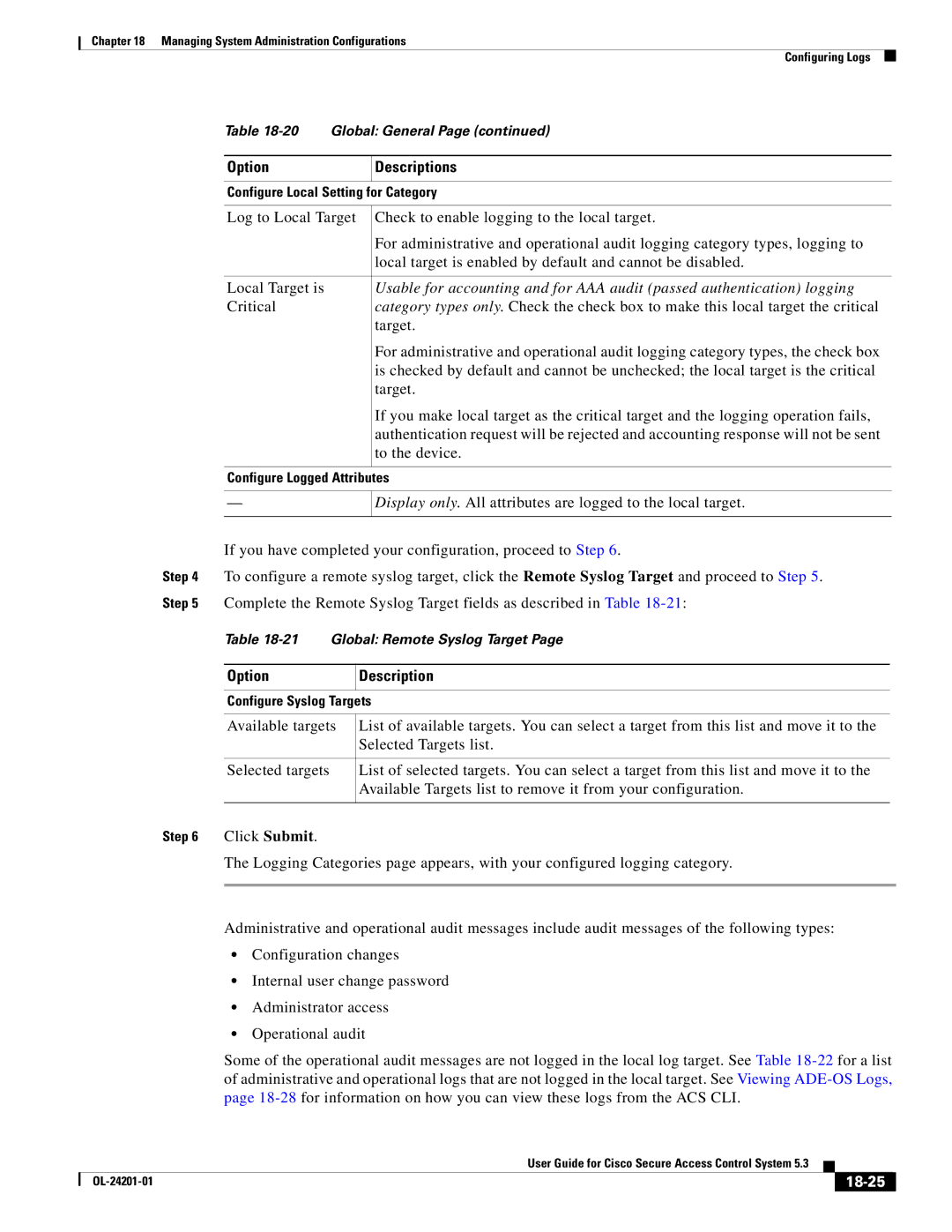 Cisco Systems OL-24201-01 manual Option Description, 18-25 