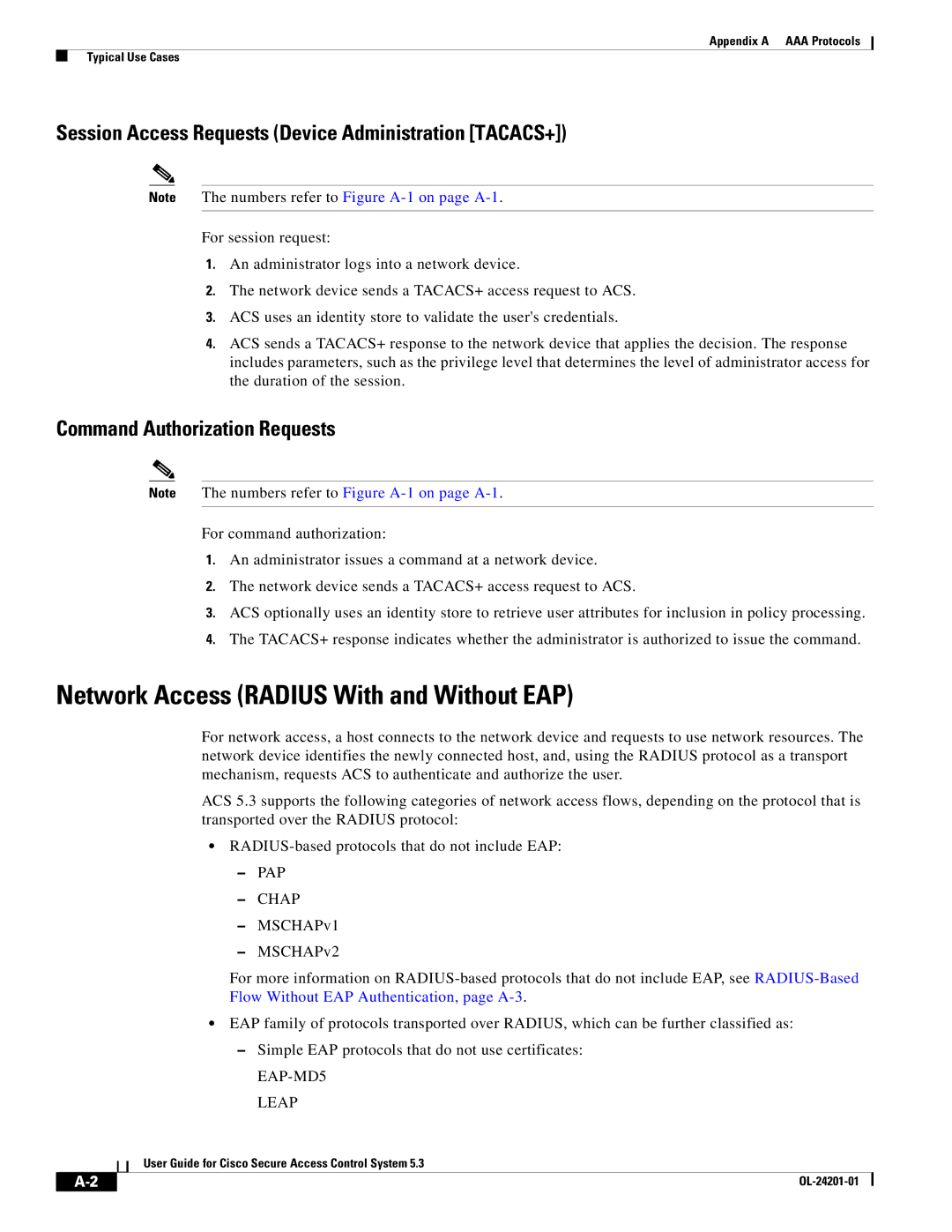 Cisco Systems OL-24201-01 manual Network Access Radius With and Without EAP, Command Authorization Requests, PAP Chap 