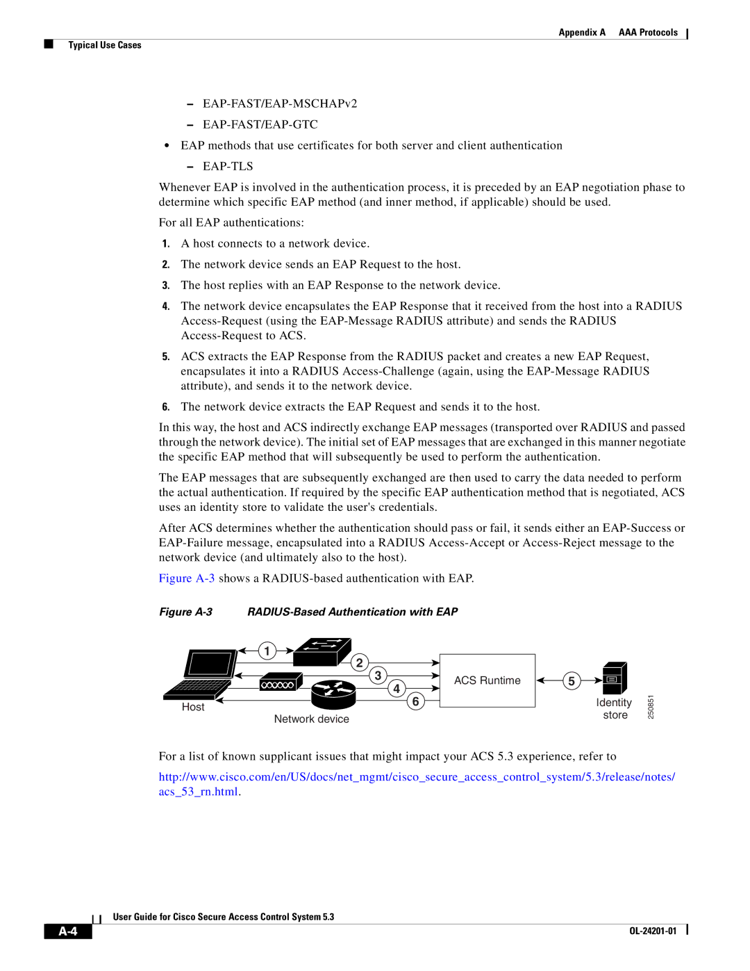 Cisco Systems OL-24201-01 manual Figure A-3shows a RADIUS-based authentication with EAP 