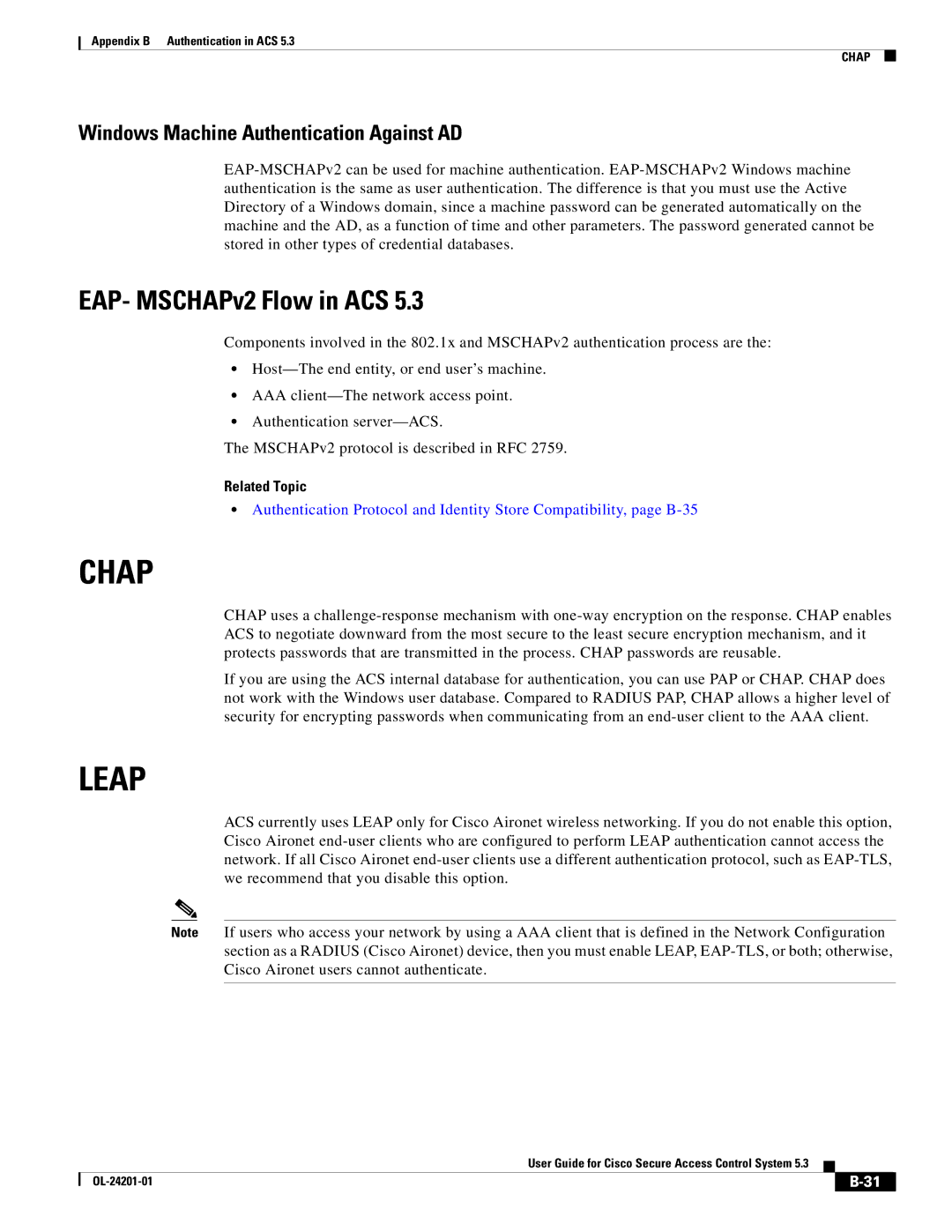 Cisco Systems OL-24201-01 manual EAP- MSCHAPv2 Flow in ACS, Windows Machine Authentication Against AD 