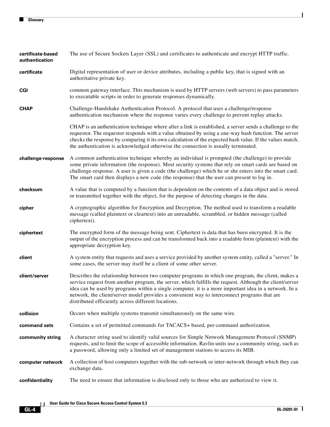 Cisco Systems OL-24201-01 manual GL-4 