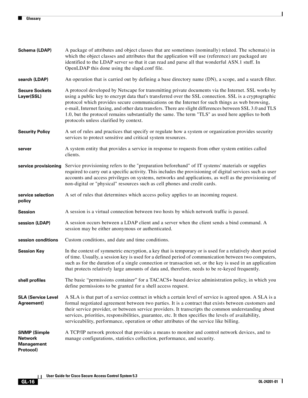 Cisco Systems OL-24201-01 manual GL-16 