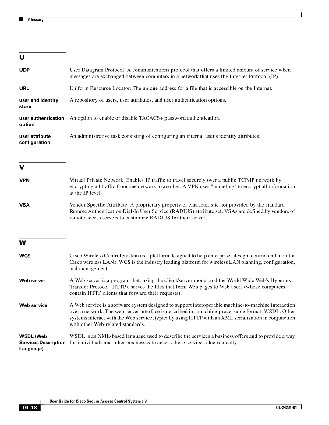 Cisco Systems OL-24201-01 manual GL-18 