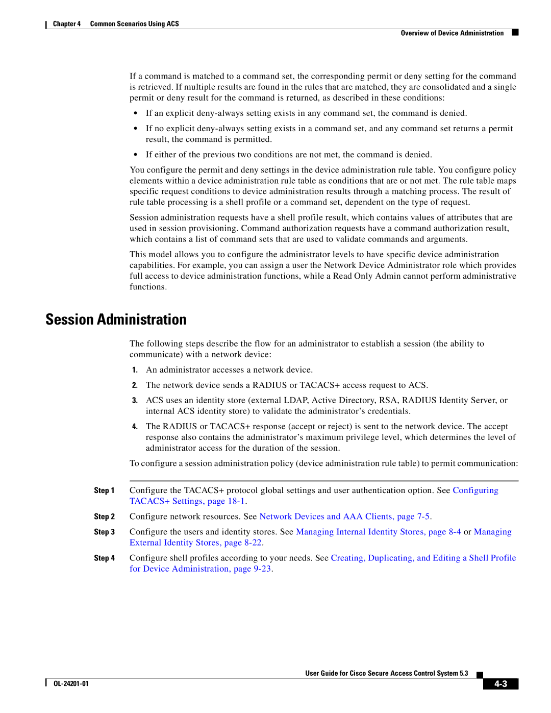 Cisco Systems OL-24201-01 manual Session Administration 