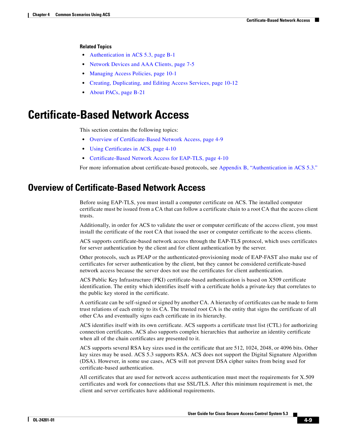 Cisco Systems OL-24201-01 manual Overview of Certificate-Based Network Access 