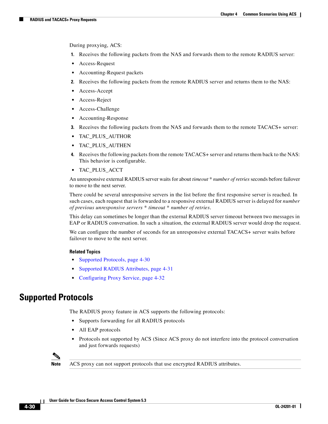 Cisco Systems OL-24201-01 manual Supported Protocols, Tacplusauthor Tacplusauthen, Tacplusacct 