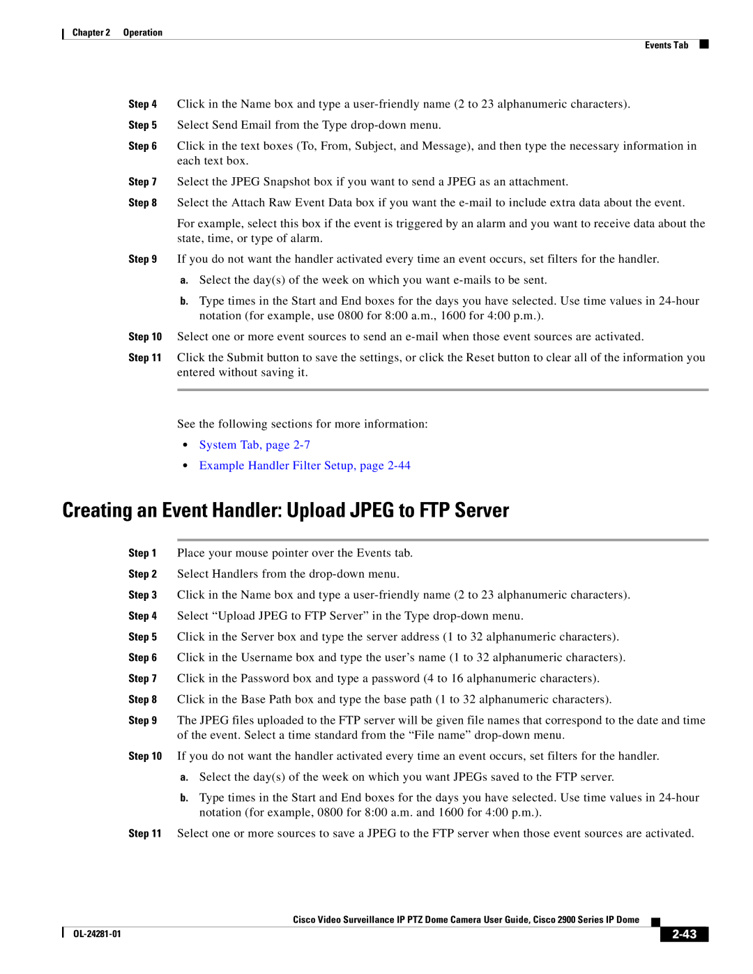 Cisco Systems 2900, OL-24281-01 manual Creating an Event Handler Upload Jpeg to FTP Server 