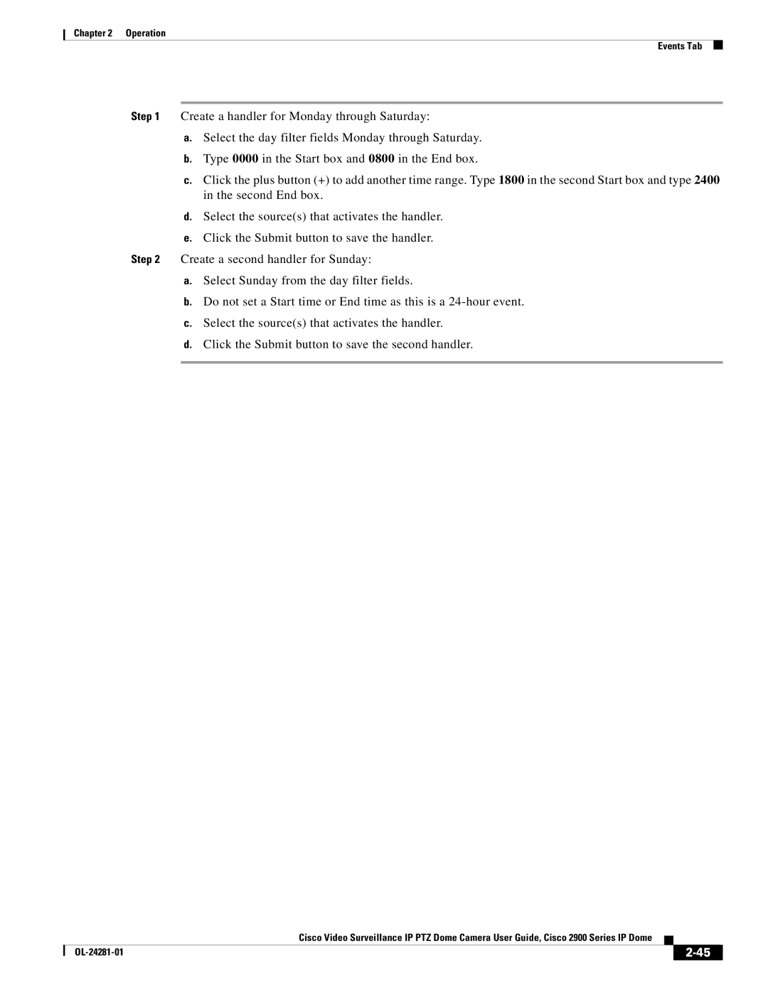 Cisco Systems 2900, OL-24281-01 manual Operation Events Tab 