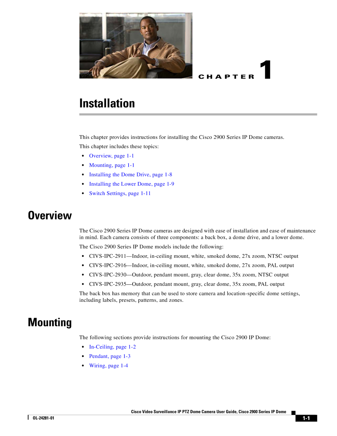 Cisco Systems 2900, OL-24281-01 manual Installation, Mounting 