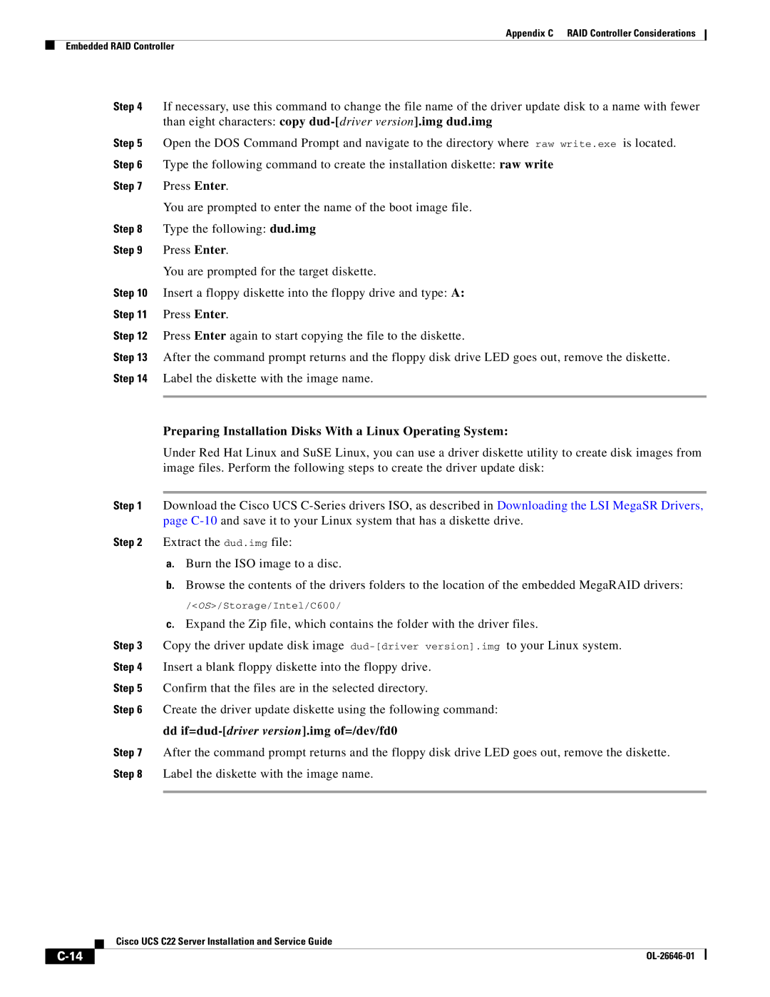 Cisco Systems OL-26646-01 manual Preparing Installation Disks With a Linux Operating System 