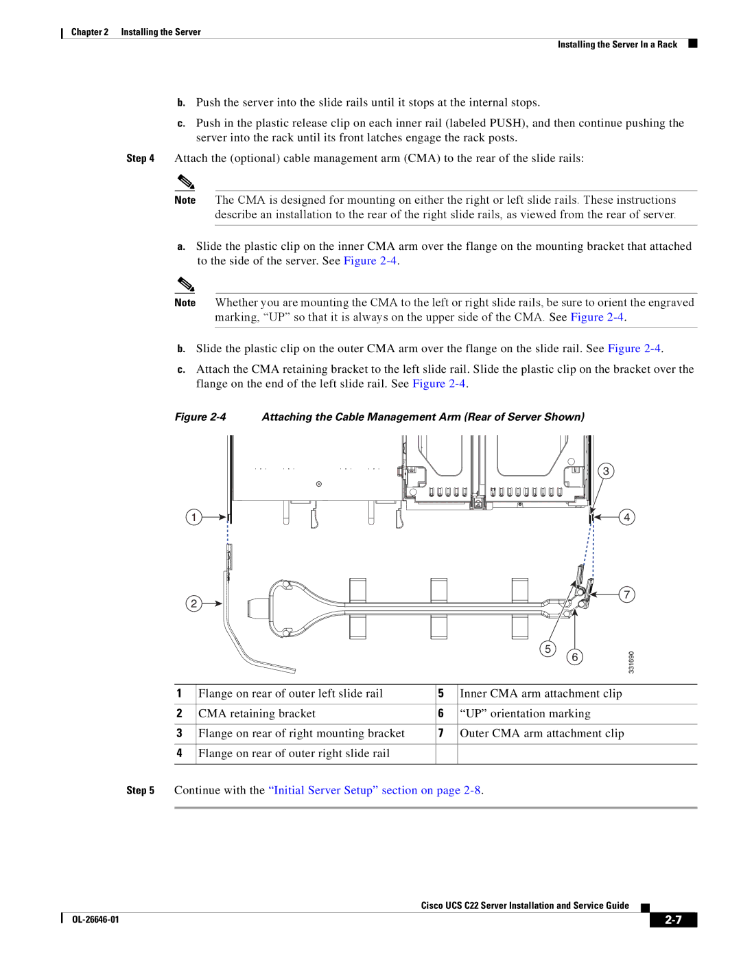 Cisco Systems OL-26646-01 manual Continue with the Initial Server Setup section on 