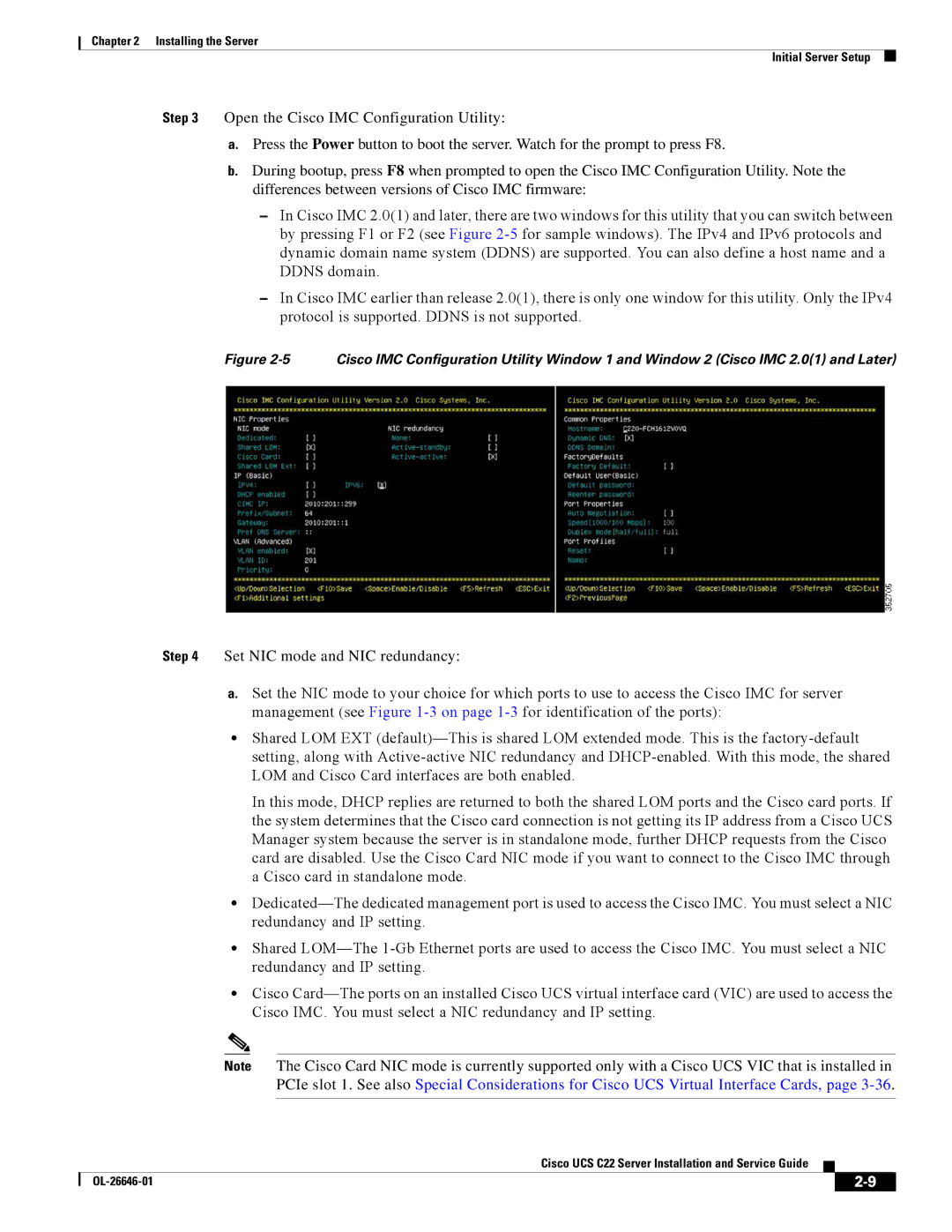 Cisco Systems OL-26646-01 manual Installing the Server Initial Server Setup 