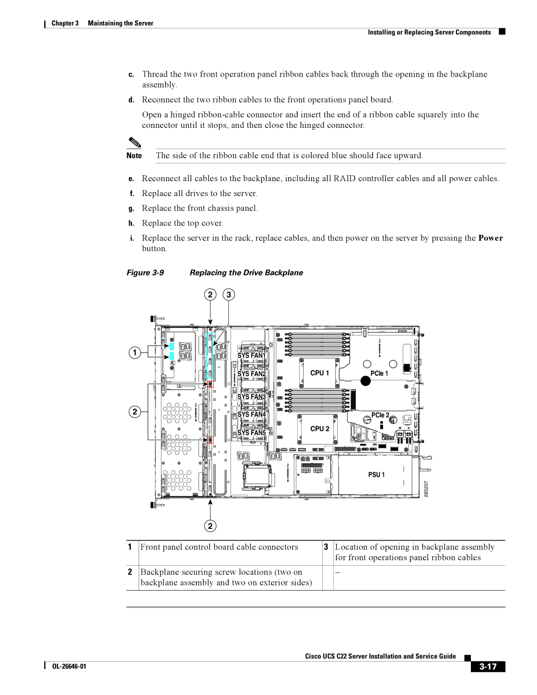 Cisco Systems OL-26646-01 manual Replacing the Drive Backplane 